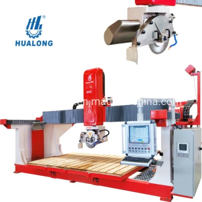 Hualong Stone Machinery Hknc-650 Sega a ponte per taglio pietra CNC a 5 assi per lapide di controsoffitti in quarzite di marmo granito